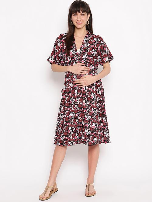 printed maternity dress - 17521939 - Standard Image - 1