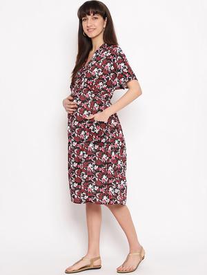 printed maternity dress - 17521939 - Standard Image - 2