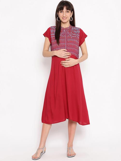embroidered maternity wear dress - 17521947 - Standard Image - 1