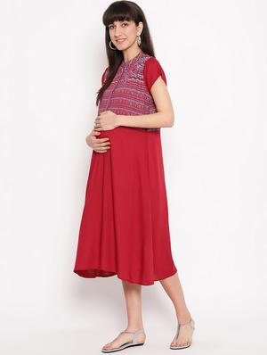embroidered maternity wear dress - 17521947 - Standard Image - 2