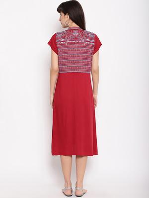 embroidered maternity wear dress - 17521947 - Standard Image - 3