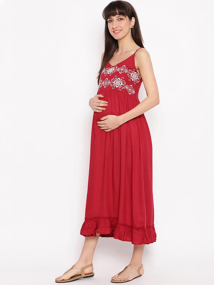 embroidered maternity wear dress - 17521948 - Zoom Image - 2
