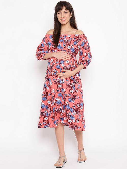 printed maternity dress - 17521952 - Standard Image - 1
