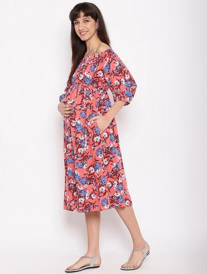 printed maternity dress - 17521952 - Standard Image - 2