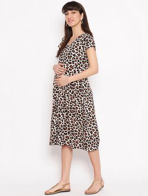 animal print maternity dress - 17521956 - Standard Image - 2