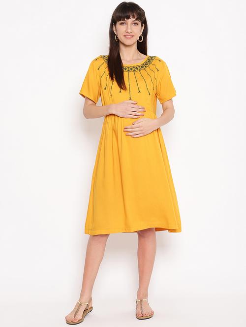 embroidered maternity wear dress - 17521962 - Standard Image - 1
