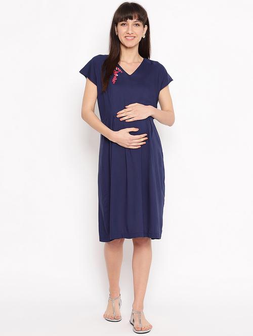 embroidered maternity wear dress - 17521965 - Standard Image - 1