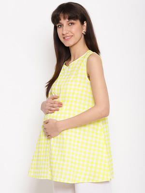 checkered maternity wear top - 17521967 - Standard Image - 2