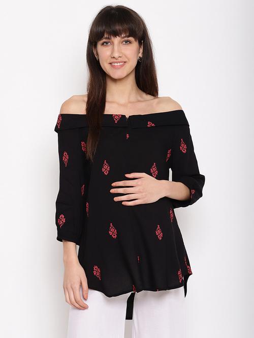 printed maternity wear top - 17521968 - Standard Image - 1
