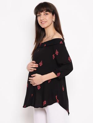 printed maternity wear top - 17521968 - Standard Image - 2