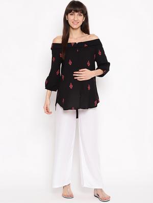 printed maternity wear top - 17521968 - Standard Image - 4
