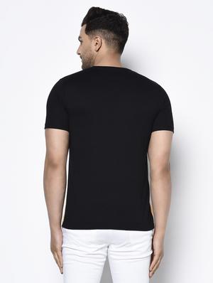 black color block cut & sew t-shirt - 17522214 - Standard Image - 2
