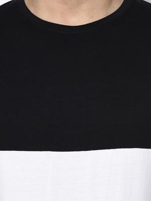 black color block cut & sew t-shirt - 17522214 - Standard Image - 4