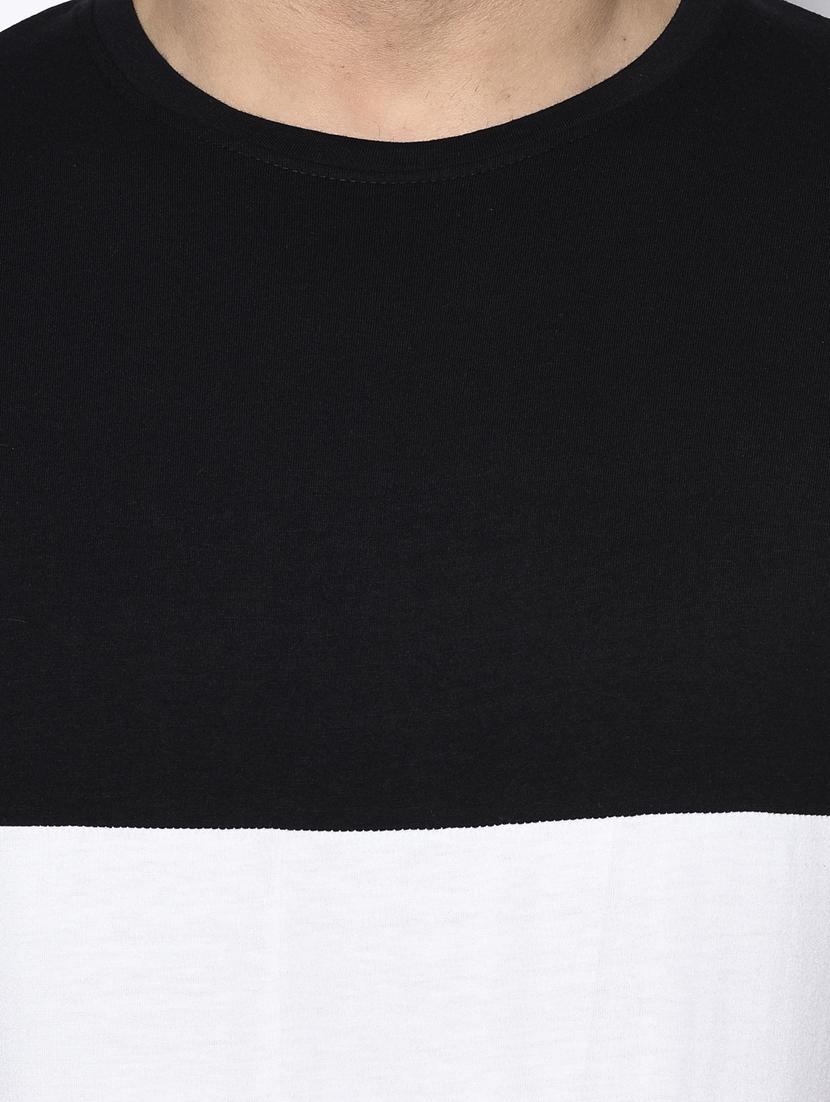 black color block cut & sew t-shirt - 17522214 - Zoom Image - 4