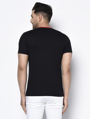 black color block cut & sew t-shirt - 17522215 - Standard Image - 3