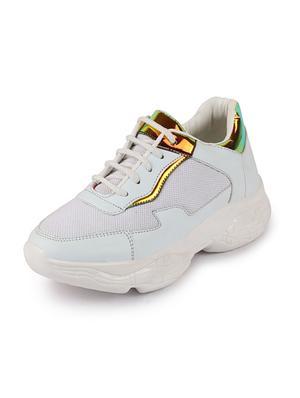 pink pu laceup sports shoes - 17522223 - Standard Image - 2