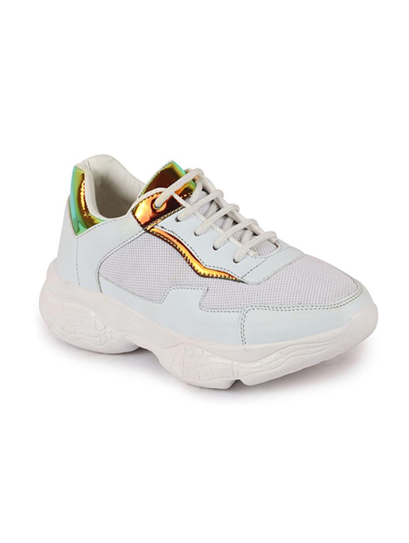 pink pu laceup sports shoes - 17522223 - Zoom Image - 1