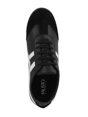 black pu lace up sneakers - 17522225 - Standard Image - 4