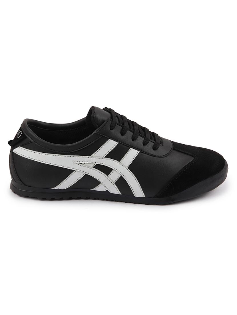 black pu lace up sneakers - 17522225 - Zoom Image - 2