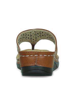 tan faux leather toe separator sandals - 17522263 - Standard Image - 3