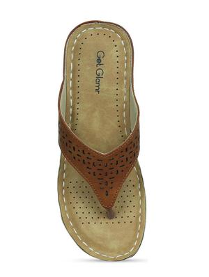 tan faux leather toe separator sandals - 17522263 - Standard Image - 4