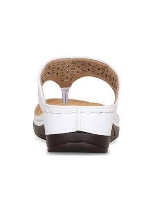 white faux leather toe separator sandals - 17522264 - Standard Image - 3