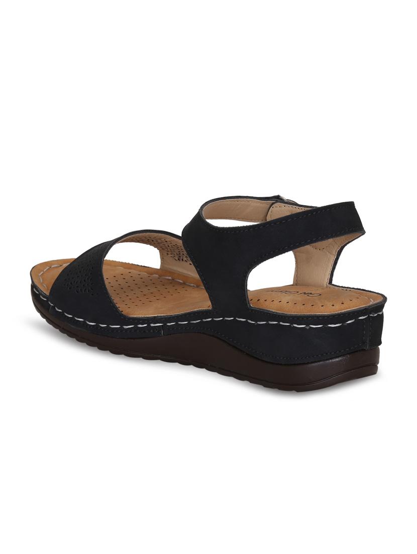 black leatherette back strap sandals - 17522265 - Zoom Image - 2