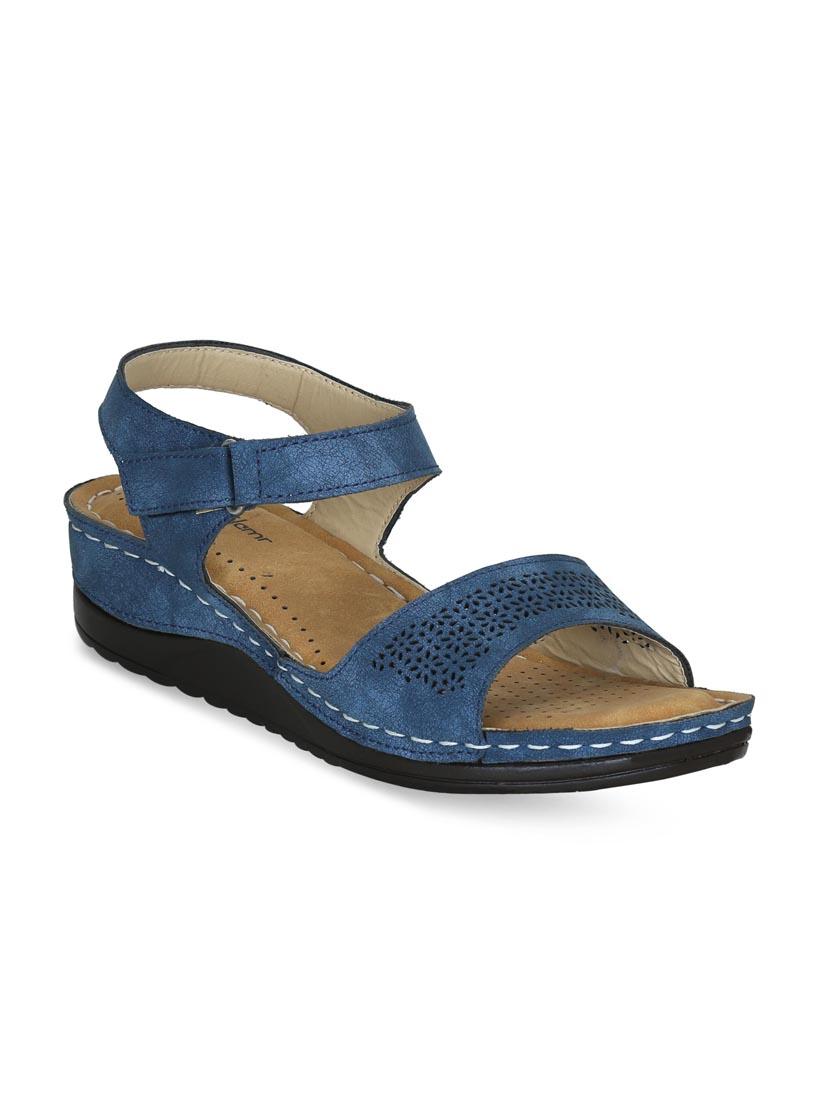 blue leatherette back strap sandals - 17522266 - Zoom Image - 1