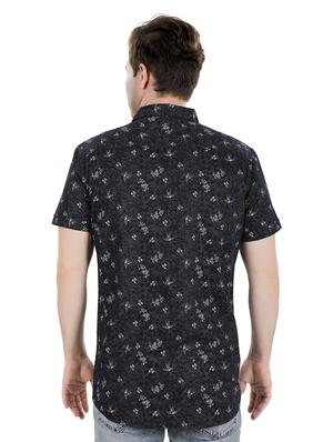 black floral casual shirt - 17522296 - Standard Image - 3