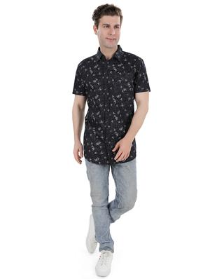 black floral casual shirt - 17522296 - Standard Image - 4