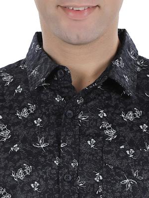 black floral casual shirt - 17522296 - Standard Image - 5
