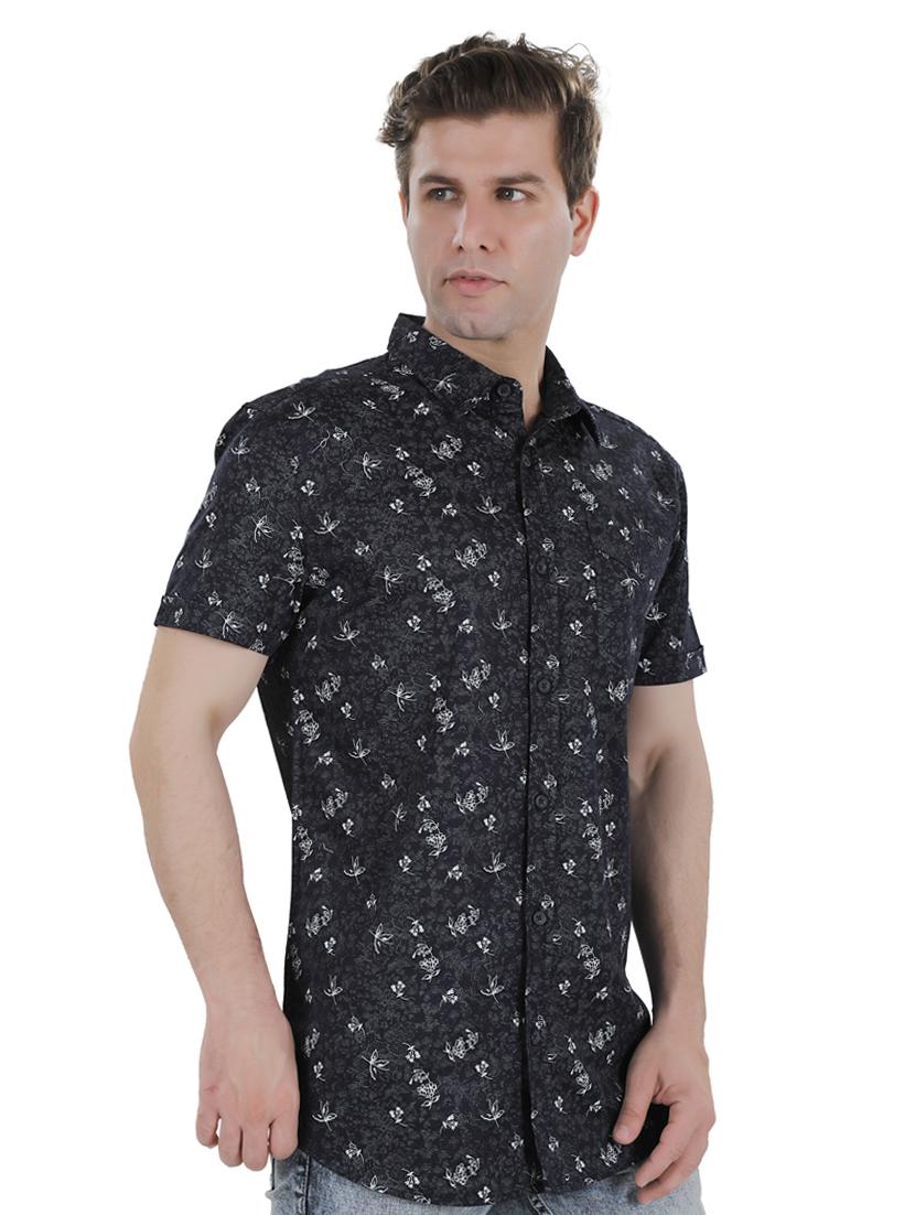 black floral casual shirt - 17522296 - Zoom Image - 2