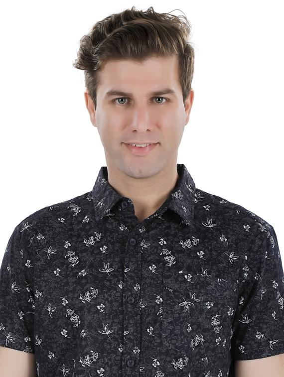 black floral casual shirt - 17522296 - Zoom Image - 6