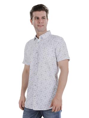 white printed casual shirt - 17522303 - Standard Image - 2