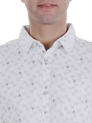 white printed casual shirt - 17522303 - Standard Image - 5