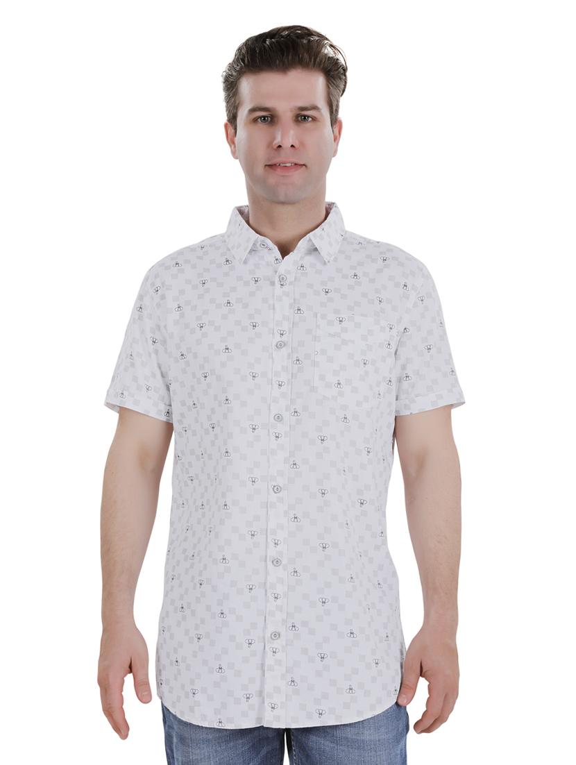 white printed casual shirt - 17522303 - Zoom Image - 1