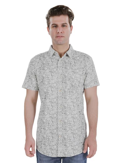 grey floral casual shirt - 17522305 - Standard Image - 1