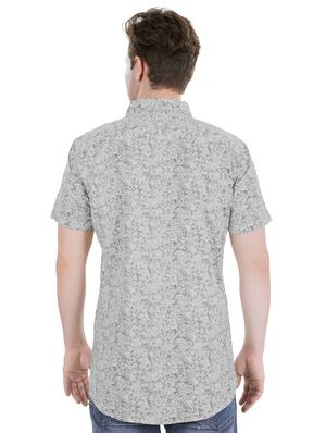 grey floral casual shirt - 17522305 - Standard Image - 2