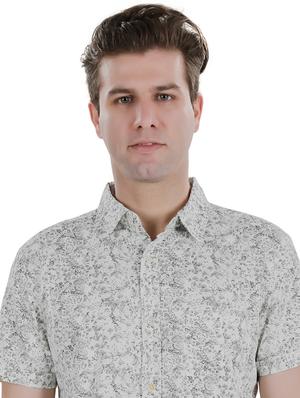 grey floral casual shirt - 17522305 - Standard Image - 4