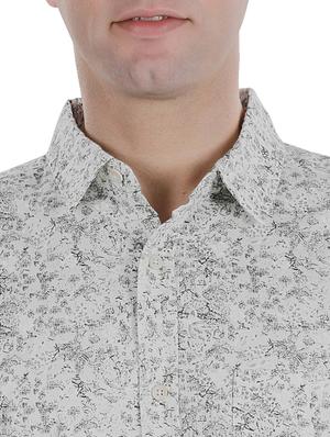 grey floral casual shirt - 17522305 - Standard Image - 5