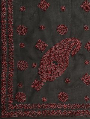 floral motifs chikankari saree with blouse - 17522313 - Standard Image - 3