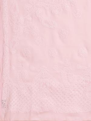 rosewater chikankari saree with blouse - 17522317 - Standard Image - 3