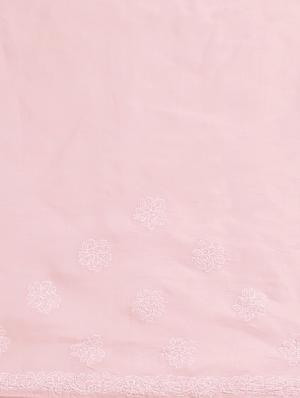 rosewater chikankari saree with blouse - 17522317 - Standard Image - 4