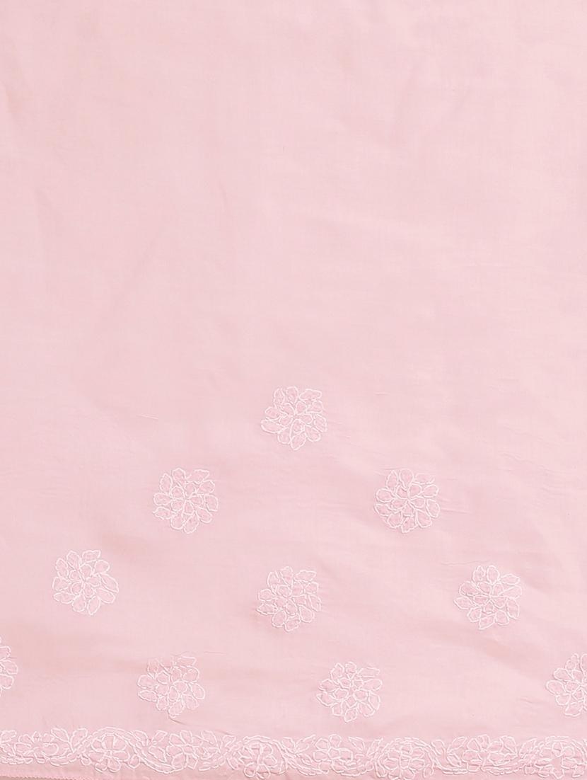 rosewater chikankari saree with blouse - 17522317 - Zoom Image - 4