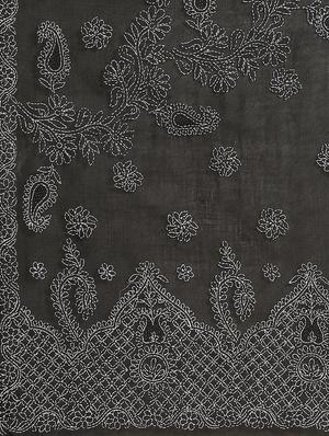 floral motifs chikankari saree with blouse - 17522318 - Standard Image - 3