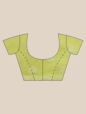 lime green chikankari saree with blouse - 17522322 - Standard Image - 5