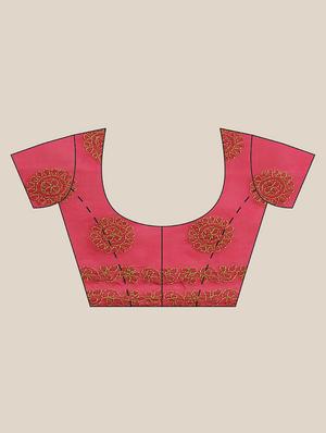floral motifs chikankari saree with blouse - 17522327 - Standard Image - 3