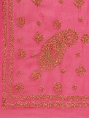 floral motifs chikankari saree with blouse - 17522327 - Standard Image - 4