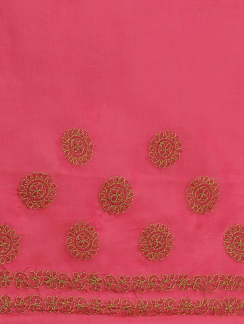 floral motifs chikankari saree with blouse - 17522327 - Zoom Image - 5