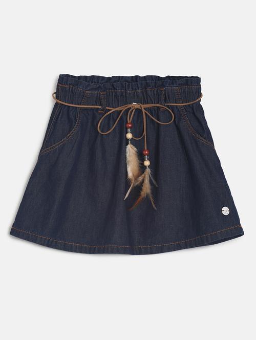 blue cotton aline skirt - 17522669 - Standard Image - 1